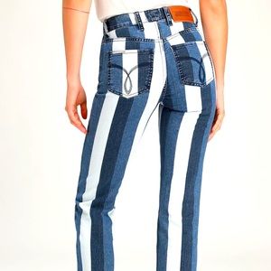 Jordache Heather High-Waisted Vertical-Stripe Jean